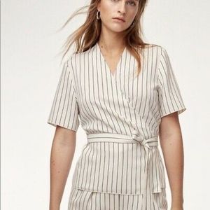 Babaton Kaltag striped wrap top